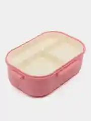 Розовый ланч-бокс для хранения еды , контейнер для продуктов 850ml, 3 отсека, соусница, ложка