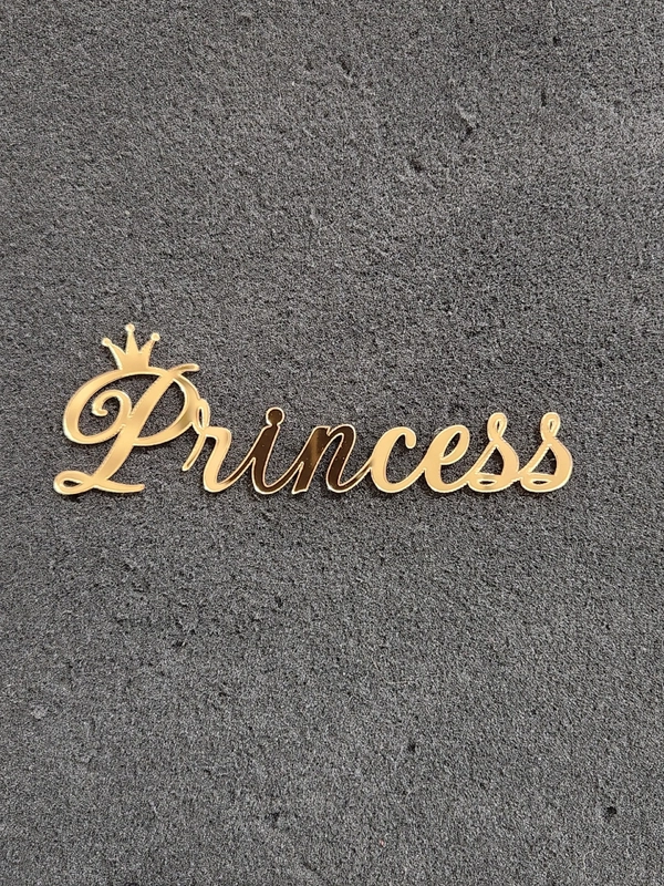 Топпер #Т70 "Princess" из акрила для украшения торта, боковой / торцевой