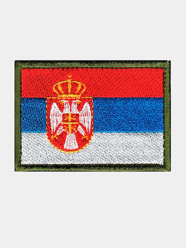 Нашивка шеврон на одежду Флаг Сербии, на липучке