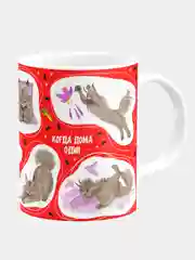 Кружка керамическая, с надписью "Когда дома один кот Мейн Кун"