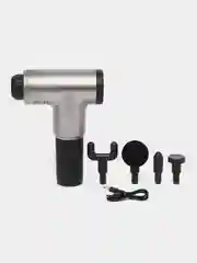Серый массажер для тела Fascial Gun, мышечный, ударный, перкуссионный