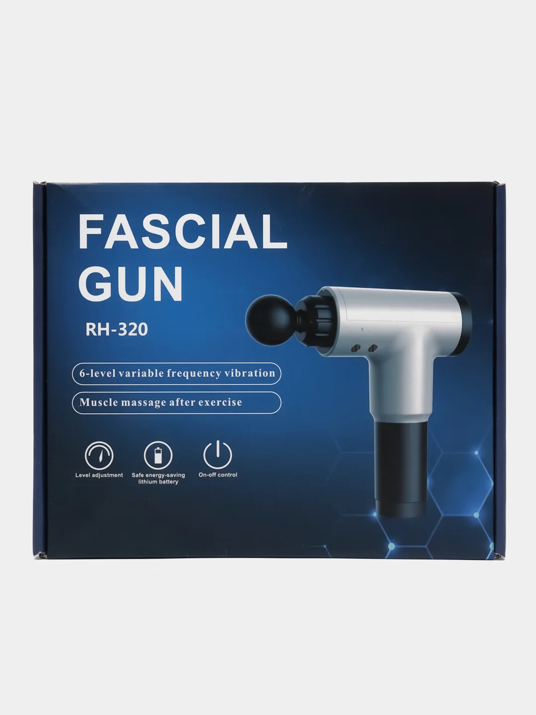 Серый массажер для тела Fascial Gun, мышечный, ударный, перкуссионный