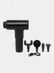 Черный массажер для тела Fascial Gun, мышечный, ударный, перкуссионный