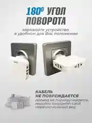 Тройник для розетки 220V и 220V+usb плоский, поворотный на 180 градусов, разветвитель
