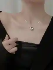 Серебряный цепочка на шею с подвеской, с кулоном сердце, ожерелье, чокер