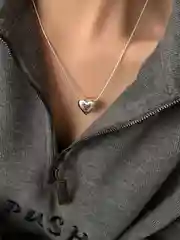 Серебряный цепочка на шею с подвеской, с кулоном сердце, ожерелье, чокер