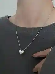 Серебряный цепочка на шею с подвеской, с кулоном сердце, ожерелье, чокер