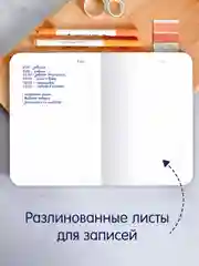 Оранжевый блокнот в линию 40 листов А5. Аниме и Ван Гог. Проф-Пресс