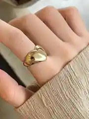 Лимонный кольцо сердце, бижутерия, под серебро и золото