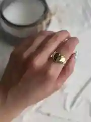 Лимонный кольцо сердце, бижутерия, под серебро и золото