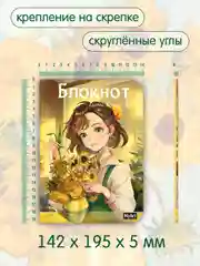 Желтый блокнот в линию 40 листов А5. Аниме и Ван Гог. Проф-Пресс