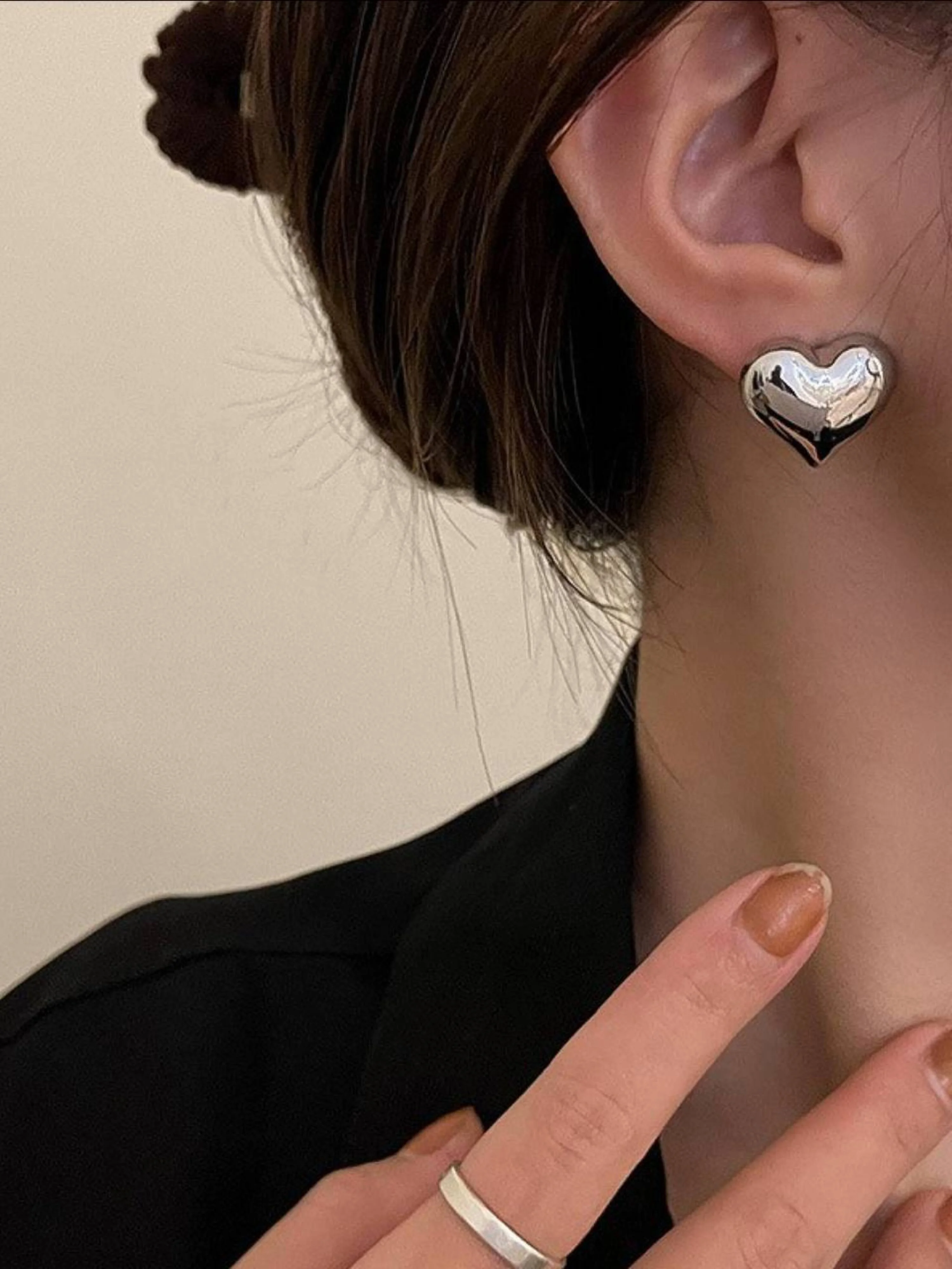 Серьги "Сердечки" женские, гвоздики, бижутерия под серебро и золото, сердце