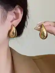 Лимонный серьги капли женские, крупные гвоздики, под серебро и золото, бижутерия