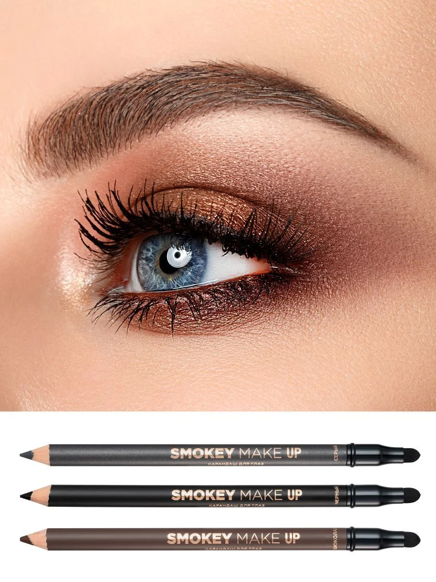 Eva mosaic Карандаш для глаз Smokey Make Up с аппликатором, 1,08 г, Черный