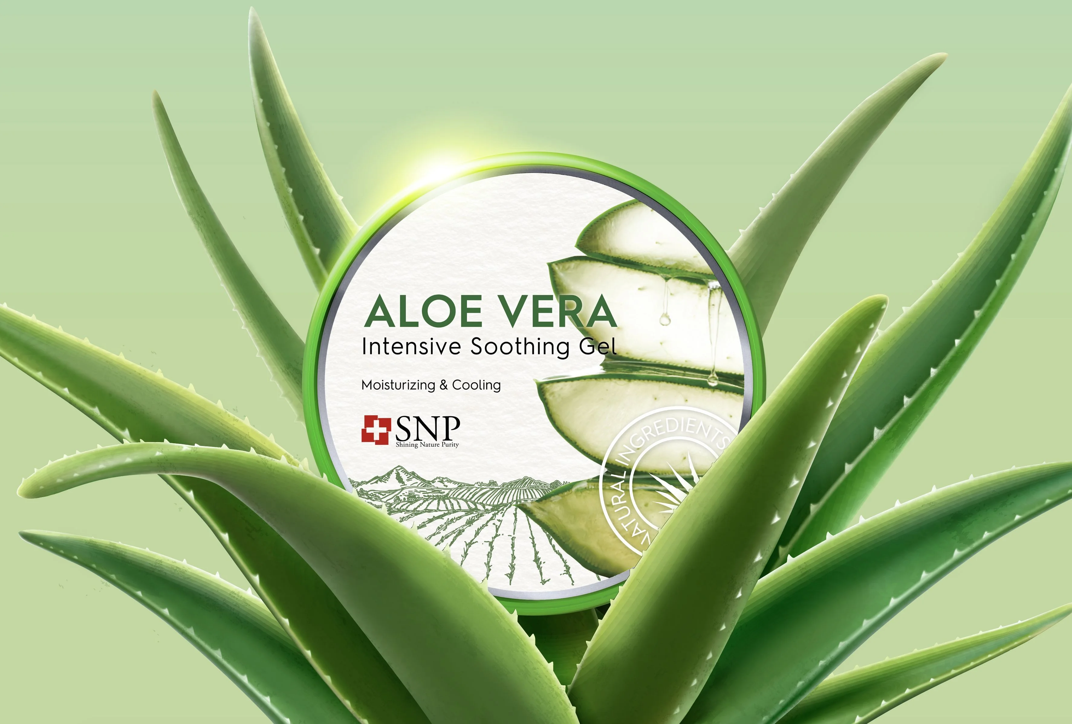 SNP Aloe Vera Gel Гель для лица и тела алоэ вера смягчающий увлажняющий освежающий, 300 г