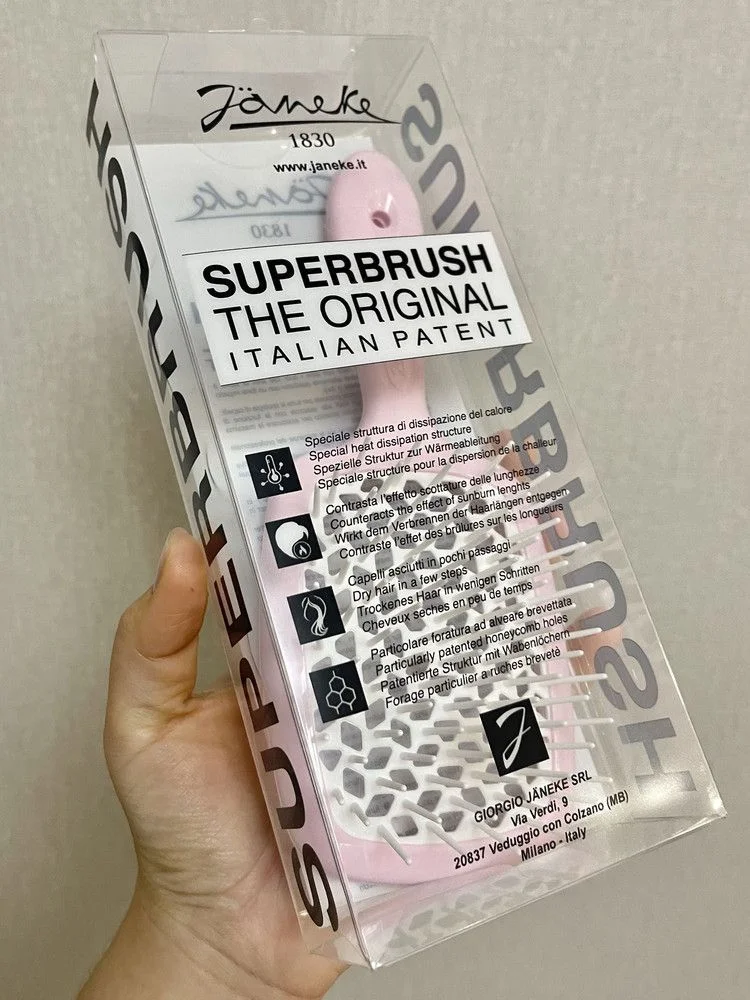 Janeke Щетка для волос пластиковая, розовый, белый