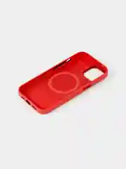 Красный кожаный чехол для iPhone 14 Leather Case с MagSafe