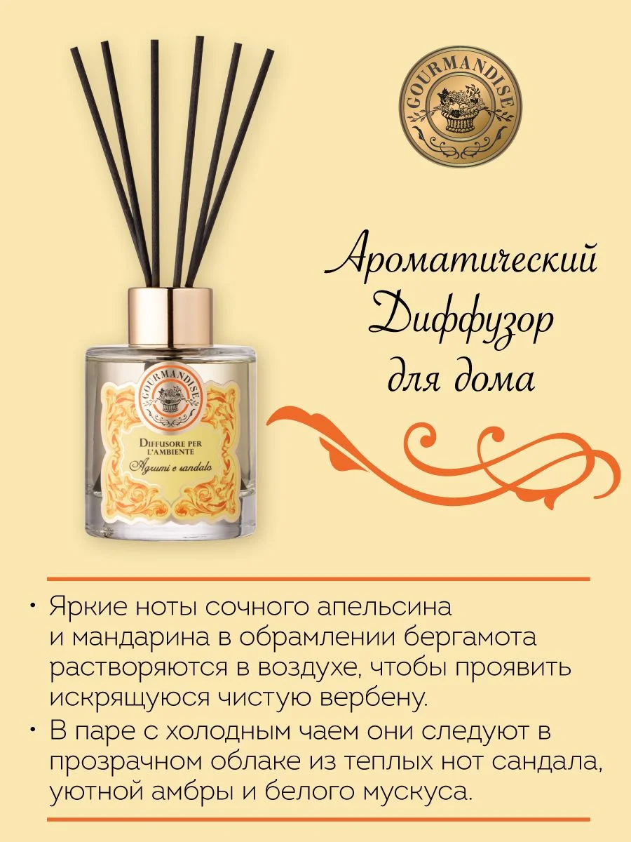 Диффузор ароматический для дома Цитрус и сандал