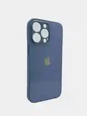 Голубой чехол для айфон со стеклянной панелью iPhone 11, 12, 13, 14, Pro, 12 Pro Max, 14 Pro