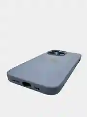Голубой чехол для айфон со стеклянной панелью iPhone 11, 12, 13, 14, Pro, 12 Pro Max, 14 Pro
