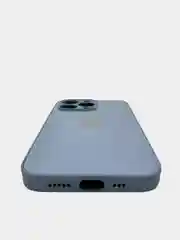 Голубой чехол для айфон со стеклянной панелью iPhone 11, 12, 13, 14, Pro, 12 Pro Max, 14 Pro
