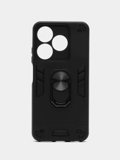 Чехол Tecno Spark 10 / 10C, Спарк 10С противоударный, с металлической подставкой-кольцом