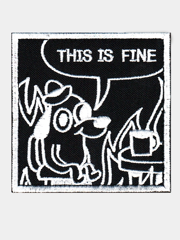 Нашивка шеврон на одежду This is fine, на липучке