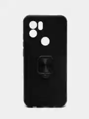 Угольный чехол Xiaomi Redmi A1 Plus A2+ Poco C51 противоударный, с металлической подставкой кольцом