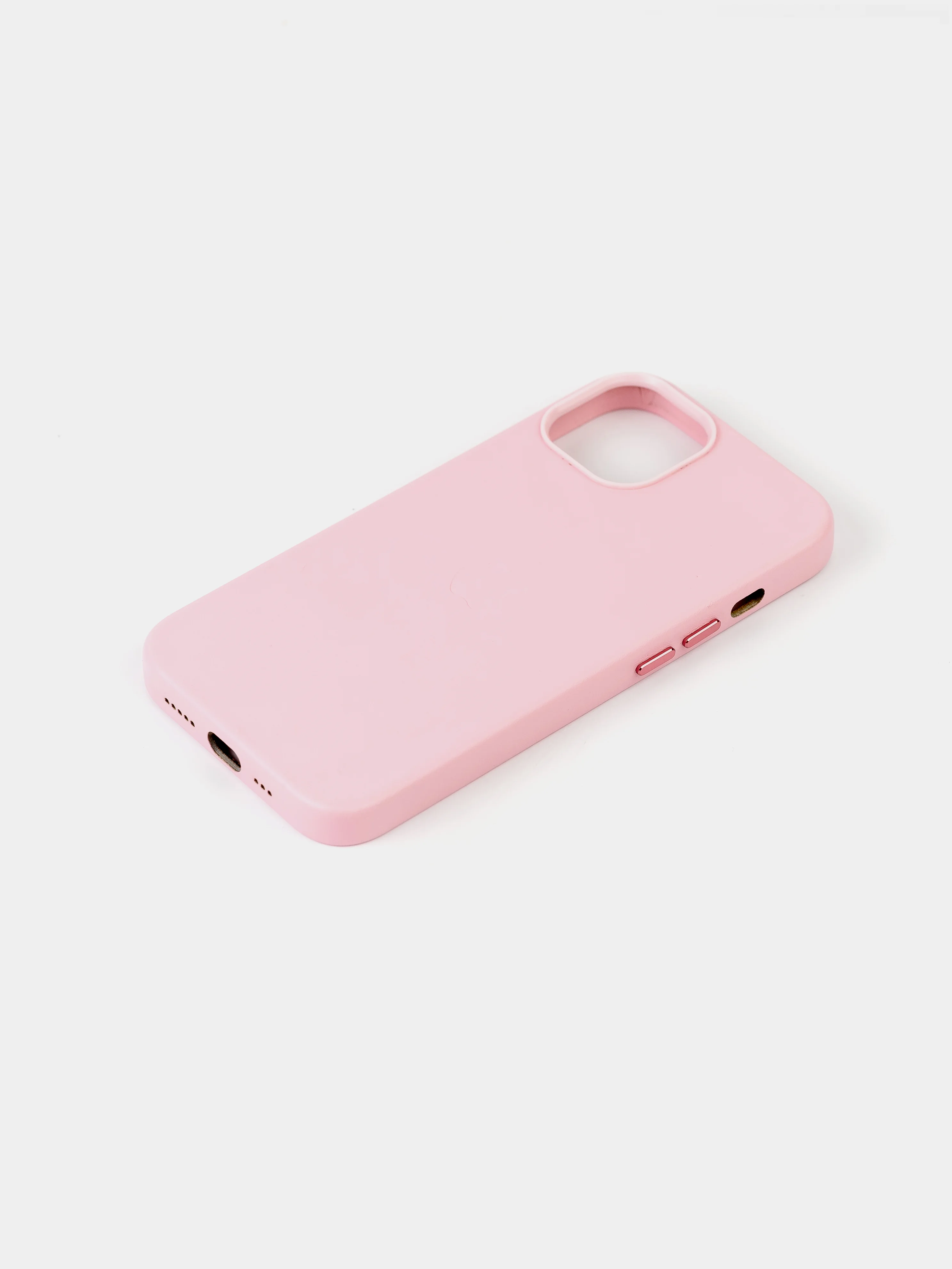 Розовый кожаный чехол для iPhone 14 Leather Case с MagSafe