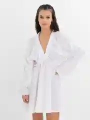Белый платье хлопковое, свободной посадки