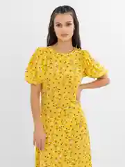 Желтый платье женское, праздничное, повседневное, короткий рукав