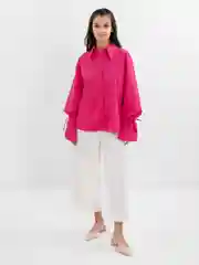 Фуксия рубашка женская базовая