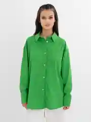 Зеленый рубашка женская оверсайз