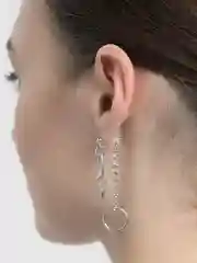 Серебряный серьги на Новый год с цепочкой двойная