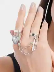 Серебряный кольцо женское двойное