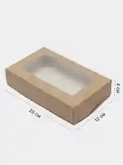 Картонная коробка с окном для продуктов, 20х12х4