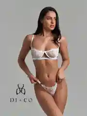 Белый комплект женского нижнего белья, кружевной
