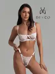 Белый комплект женского нижнего белья, кружевной