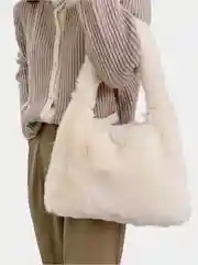Молочный женская плюшевая сумка тоут, через плечо