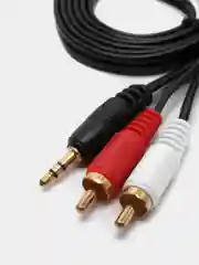 Хром аудио кабель AUX тюльпаны 3.5 мм RCA 2 (папа) - 3.5 Jack (папа), от 1м и до 20м