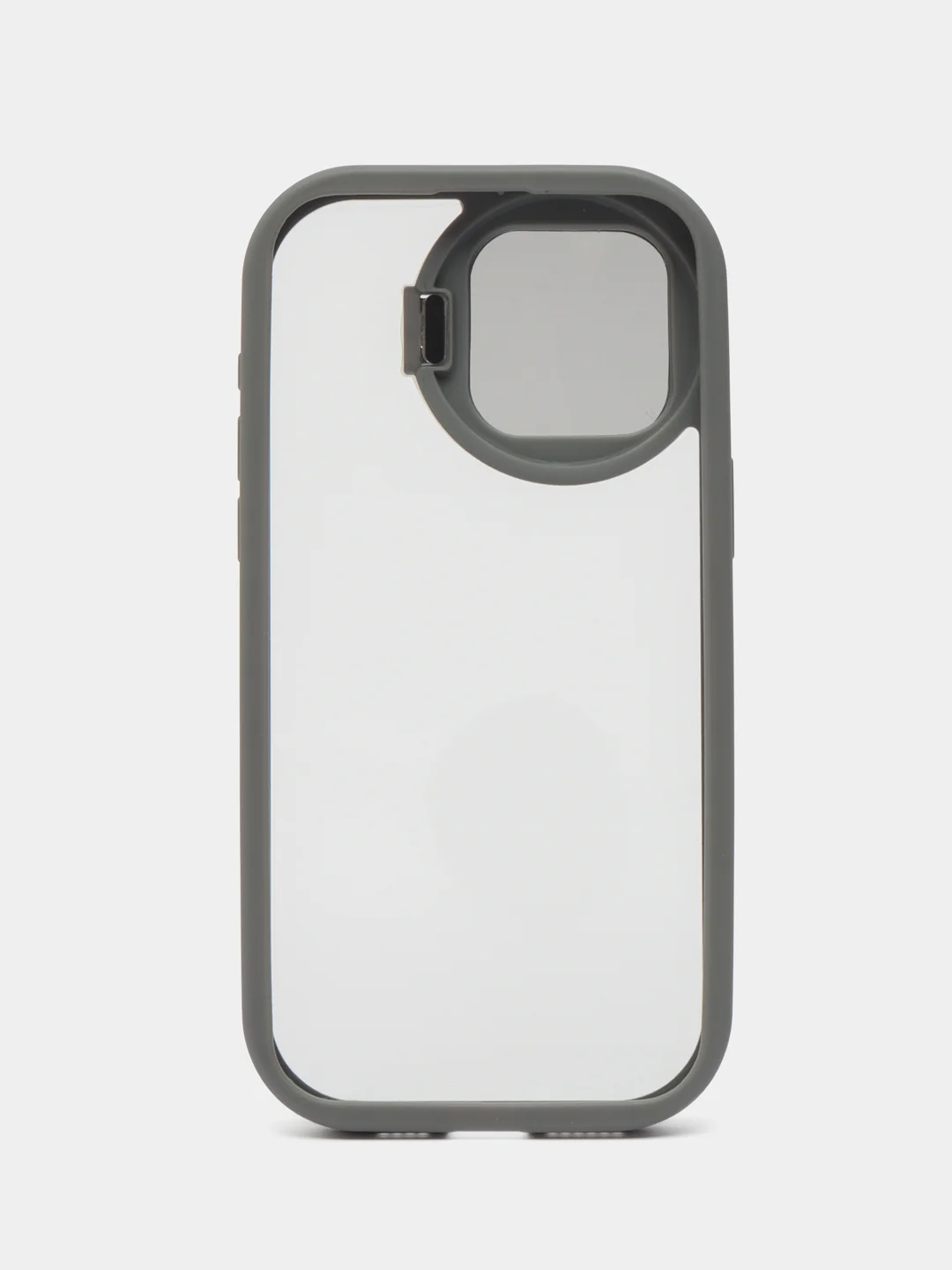 Серый чехол для iPhone 15, 15 Plus, 15 Pro, 15 Pro Max с зеркалом