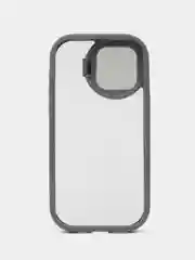 Серый чехол для iPhone 15, 15 Plus, 15 Pro, 15 Pro Max с зеркалом