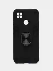 Хром чехол для Xiaomi Redmi 9C, Redmi 10A, противоударный с металлической подставкой-кольцом