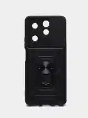Чехол Infinix Hot 40, Hot 40 Pro противоударный, с металлической подставкой кольцом