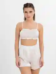 Белый пижама с шортами и топом
