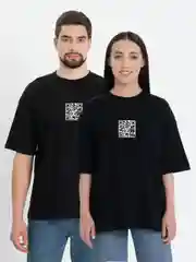 Футболка оверсайз "QR-код", унисекс, oversize,  T-Shirt с принтом, хлопок