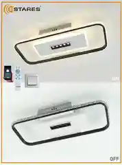 Черный управляемая потолочная светодиодная люстра с пультом Estares MOND 65W бел+черный,до 18кв.м