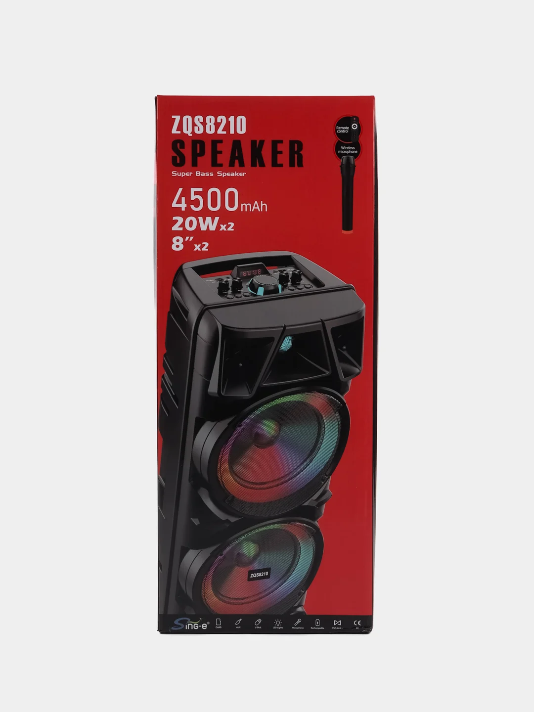 Колонка ZQS 8210, Bluetooth, беспроводная, с микрофоном