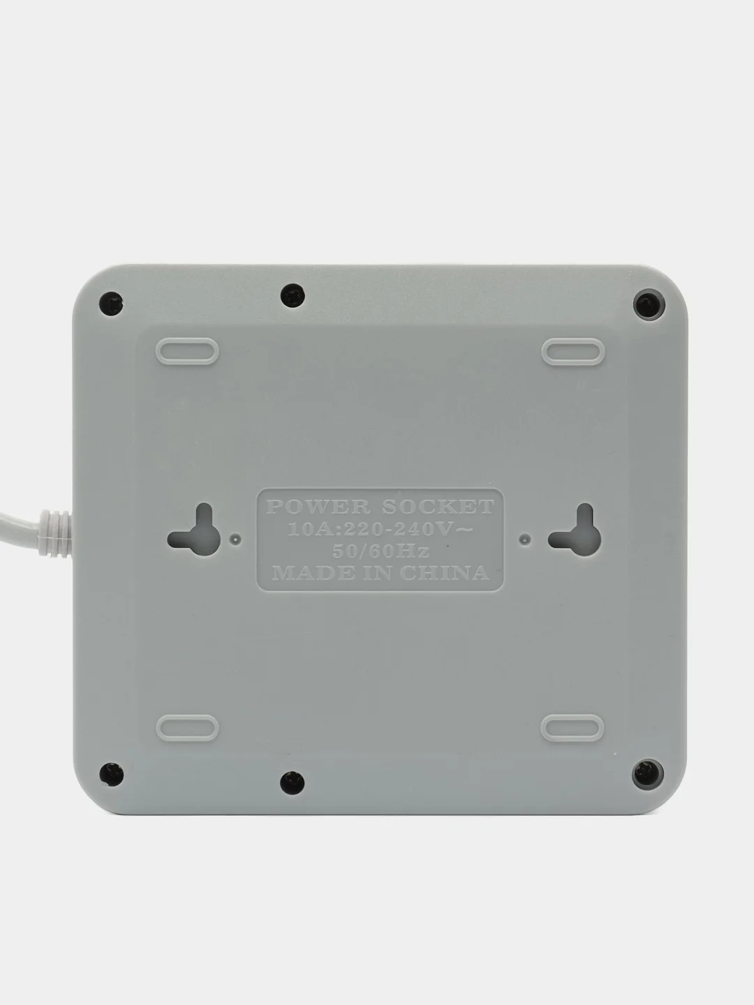 Белый удлинитель сетевой, фильтр, 3 метра, 6 розеток, с 4 USB, 2 Type-C порта, с кнопкой