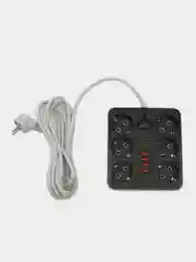 Белый удлинитель сетевой, фильтр, 3 метра, 6 розеток, с 4 USB, 2 Type-C порта, с кнопкой